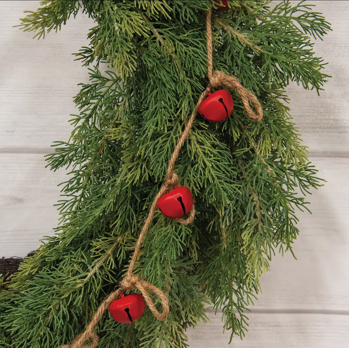 Joyful red jingle bell garland