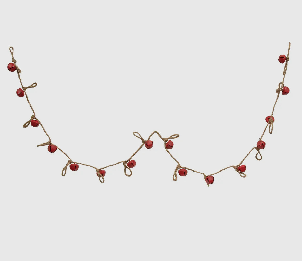 Joyful red jingle bell garland
