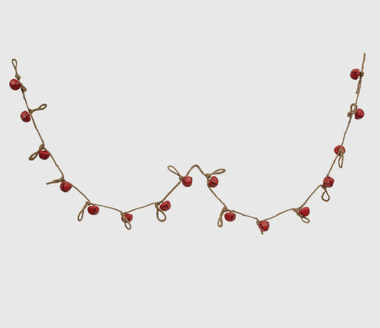 Joyful red jingle bell garland
