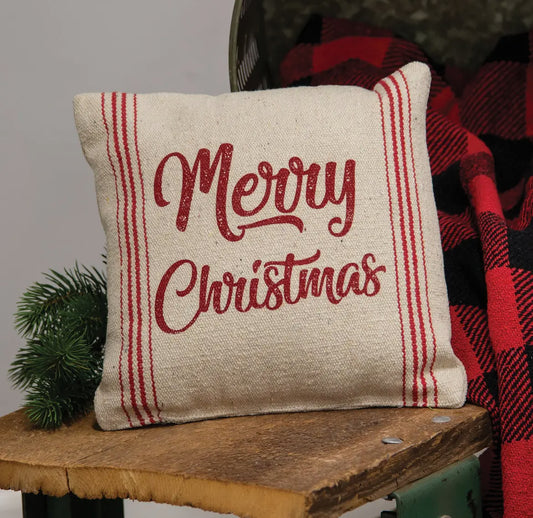 Vintage hessian ‘Merry Christmas’ cushion